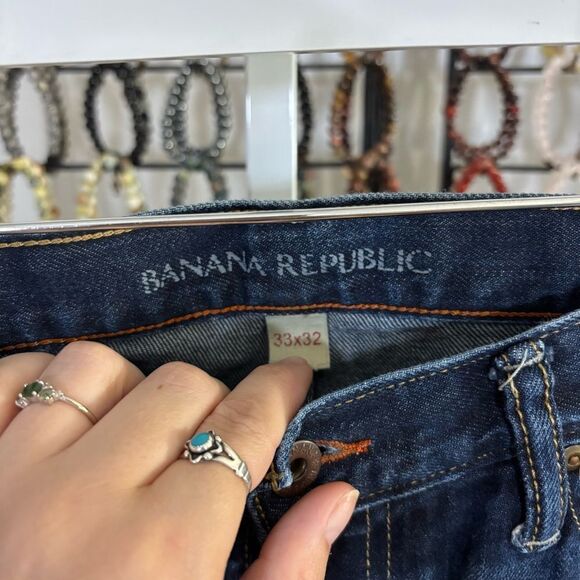 Banana Republic Blue Straight Jeans Classic Style - Picture 2 of 7